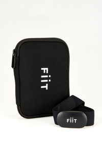 Fiit heart rate and exercise monitor with black storage pouch